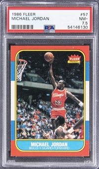 1986-87 Fleer #57 Michael Jordan Rookie Card - PSA NM+ 7.5